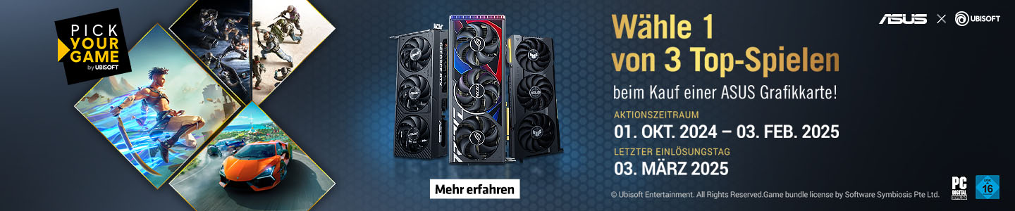 ASUS x Ubisoft - Wähle 1 von 3 Top-Spielen