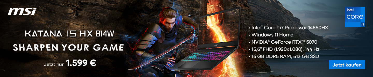 NEU: MSI RTX™ 5070 Gaming-Notebook für 1599€