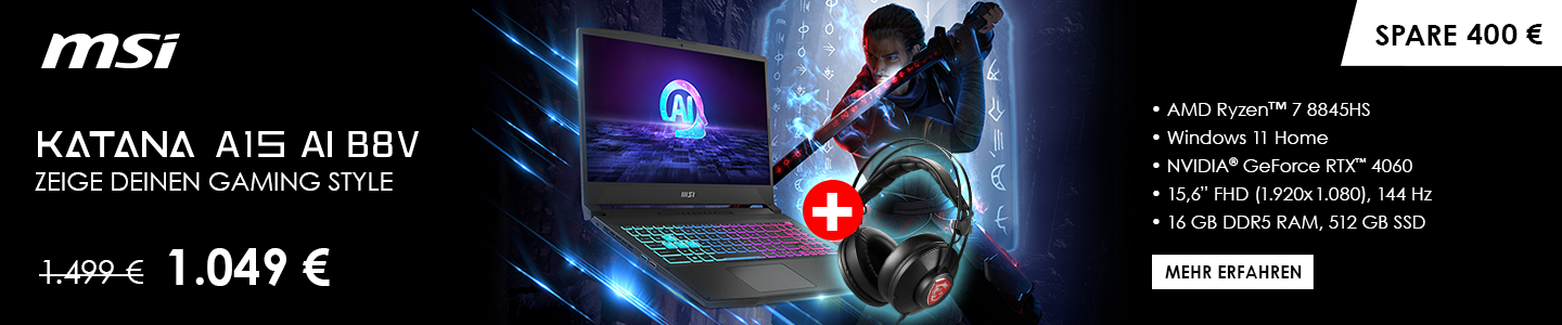 MSI Gaming-Notebook inkl. Headset